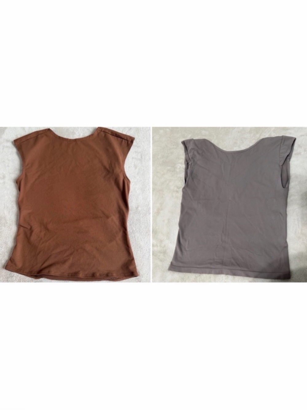 Bundle 2 Women's Brown Cap-Sleeve Top